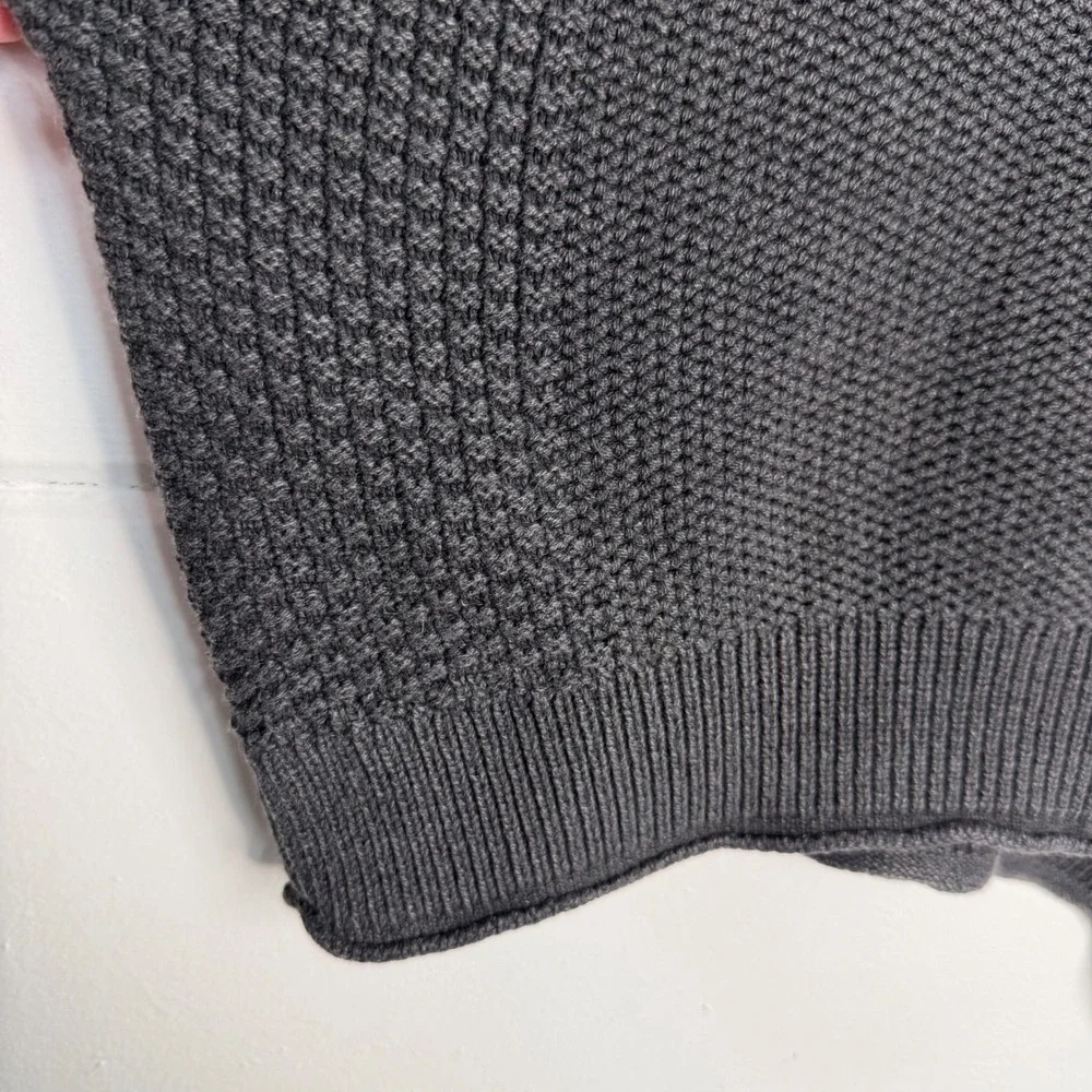 Hollister Medium Gray Sweater Dolman Sleeves Contrasting Knit‎